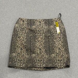 Gianni Bini Black and Tan Snake Print Mini Skirt